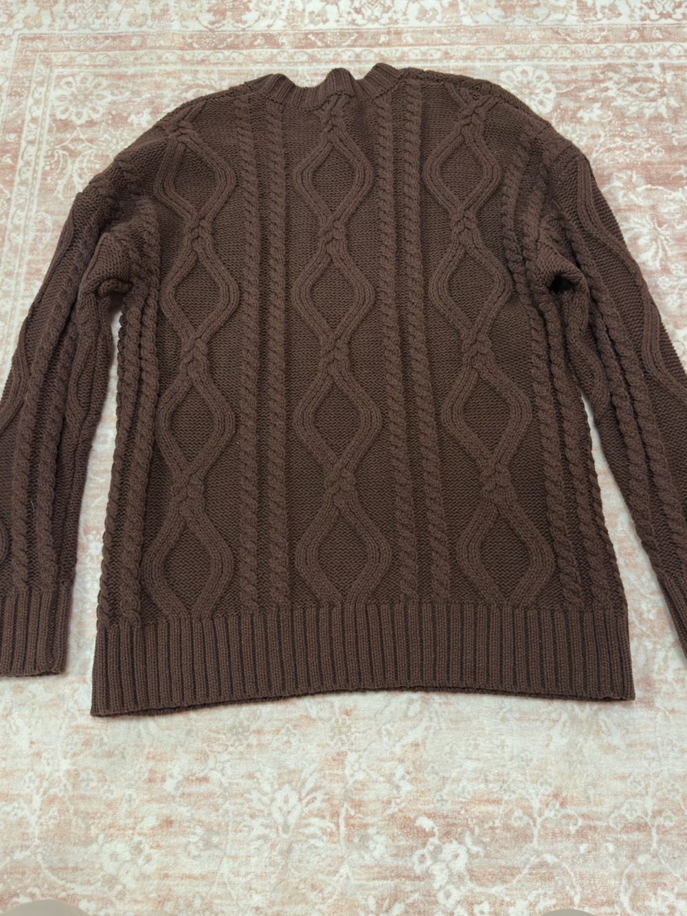 NWOT 🤎 Espresso Cable Knot Cotton Blend Sweater - Picture 10 of 10